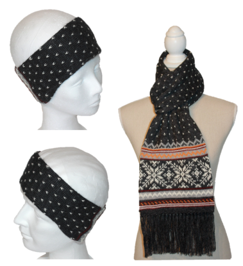 Alpaka Set Norwegen (Stirnband und Schal)