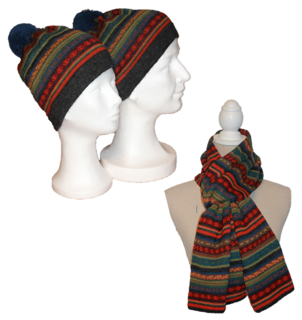 Alpaka Set Kai (Mütze und Schal)