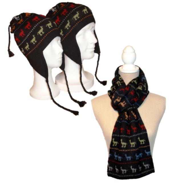 Alpaka Set Alpaquitas (Mütze und Schal)