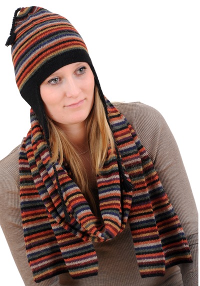 Alpaka Set Iris (Mütze und Schal)