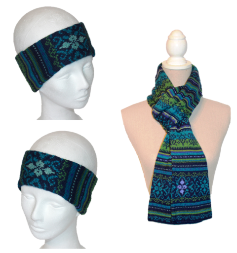 Alpaka Set Tina (Stirnband und Schal)