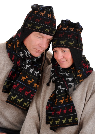 Alpaka Set Alpaquitas (Mütze und Schal)