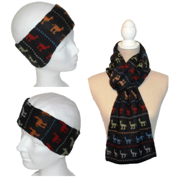 Alpaka Set Alpaquitas (Stirnband und Schal)